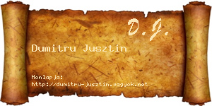 Dumitru Jusztin névjegykártya