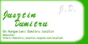 jusztin dumitru business card